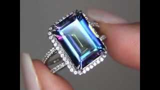 Elizabeth Taylor Certified Mystic Topaz & Diamond Cocktail Ring From Cat On A Hot Tin Roof