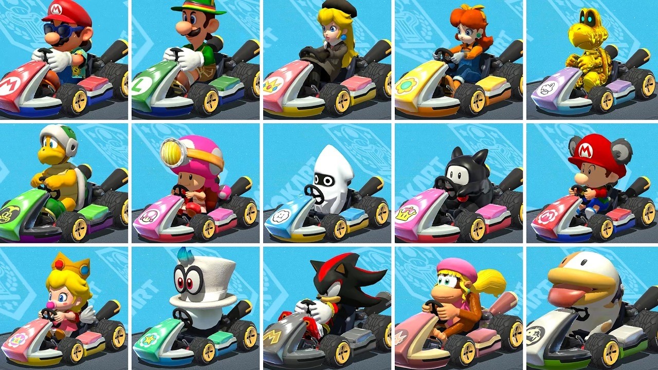 Mario Kart 8 Deluxe - All Character's (Mega Pack) + Gameplay - YouTube