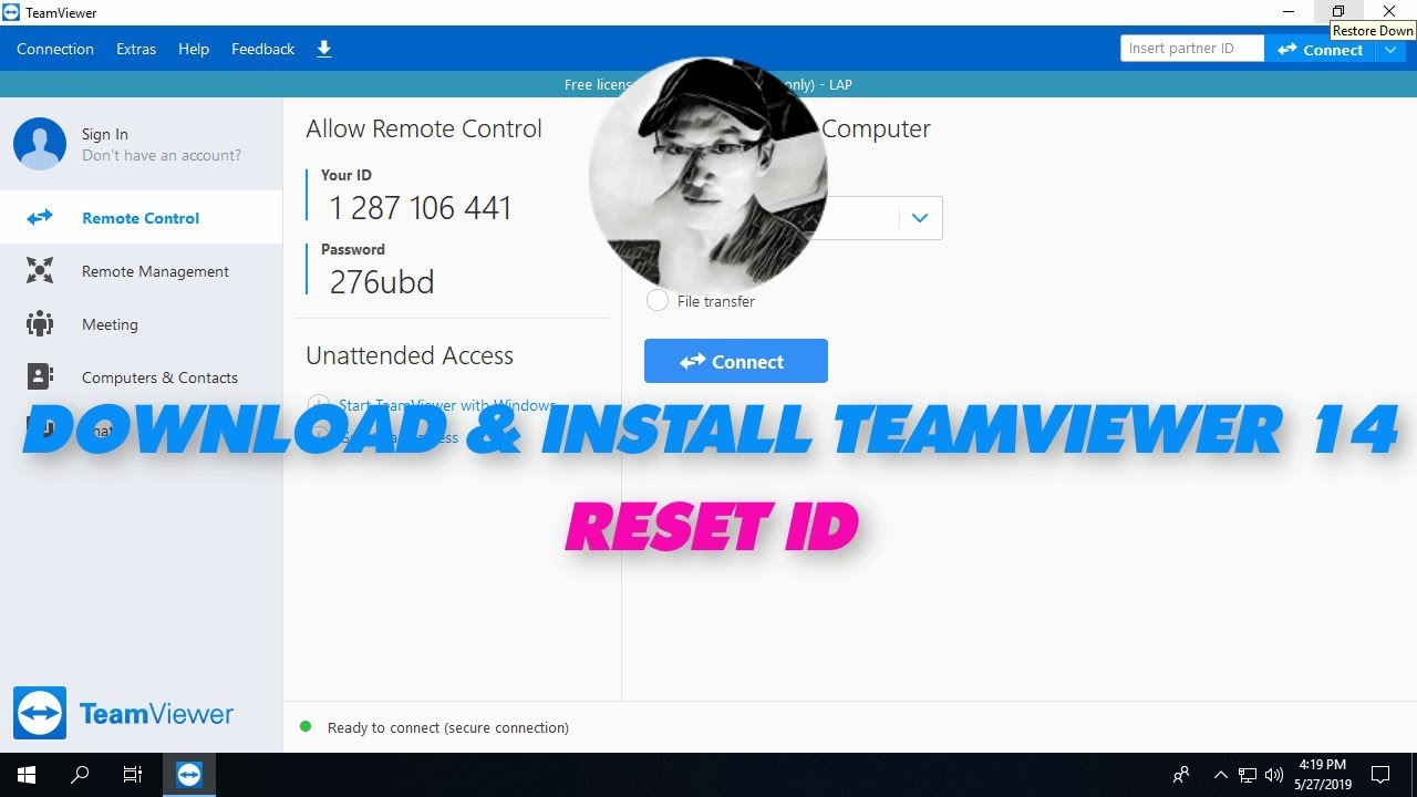download tool reset id teamviewer 14