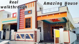 26x55 East facing 2bhk house plan with real walkthrough in telugu || Amazing indian house design