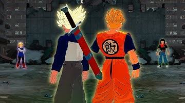 Future Trunks and Future Gohan VS Android 17 & 18 in Dragon Ball Sparking! Zero