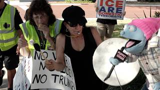 Triggered Senior Citizens ATTACK Puppet at Protest