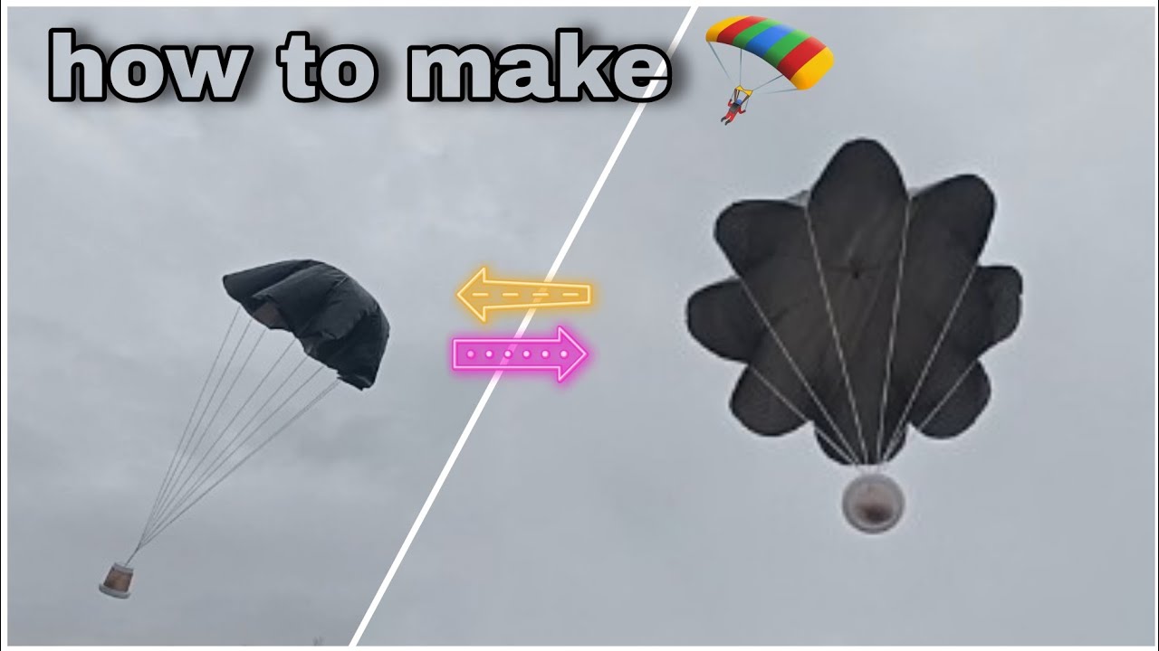 Mini parachute 🪂 made by polythene bag || #parachute 🔥💯🤔