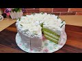 เค้กใบเตยมะพร้าวอ่อน Pandan​ cake with​  Coconut | new new eat food​