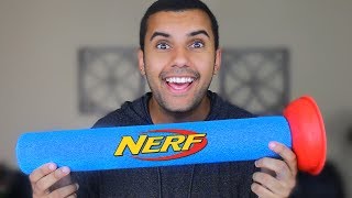 IMPOSSIBLE GIANT NERF DART TRICK SHOTS!!! (DIY) CHALLENGE!! *WORLD RECORD*