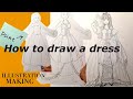#46【イラストメイキング】ドレスの描き方（解説は概要欄