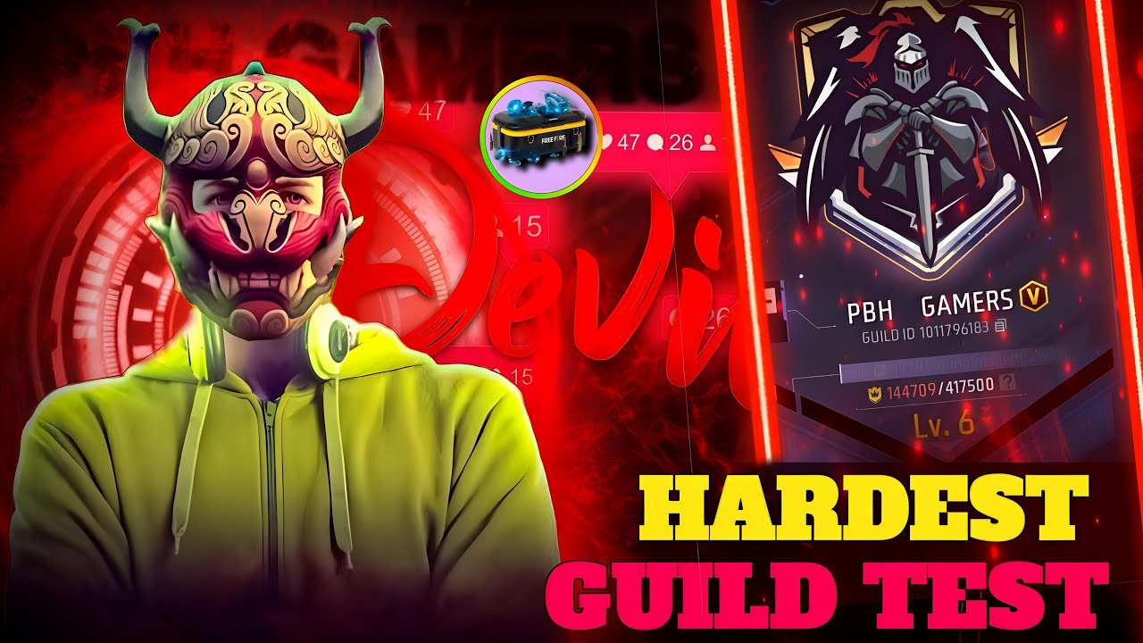 FREE FIRE LIVE GUILD TESTING | GUILD TEST | YOUTUBER KA GUILD V BADGE GUILD