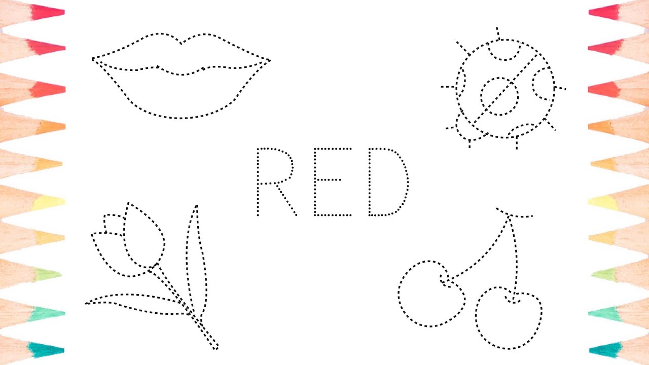 Let's Learn Red Color Words With Drawing and Coloring | Learn colors ...