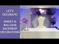 Setup With Me   Purple Sweet 16 Balloon Backdrop Decorations  Time Lapse Setup