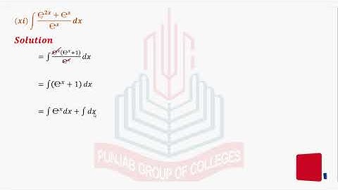 class xii integration of exponential function in Urdu or Hindi