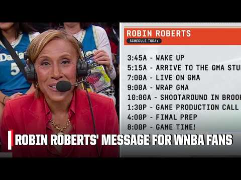GMA's Robin Roberts thanks fans for supporting the WNBA amid her 20-hour workday 😅 | WNBA on ESPN
