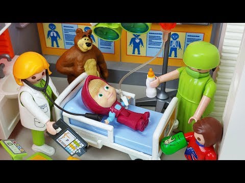 Masha and Bear PlayMobil doctor and Hospital toys Ambulance car play  - 토이몽