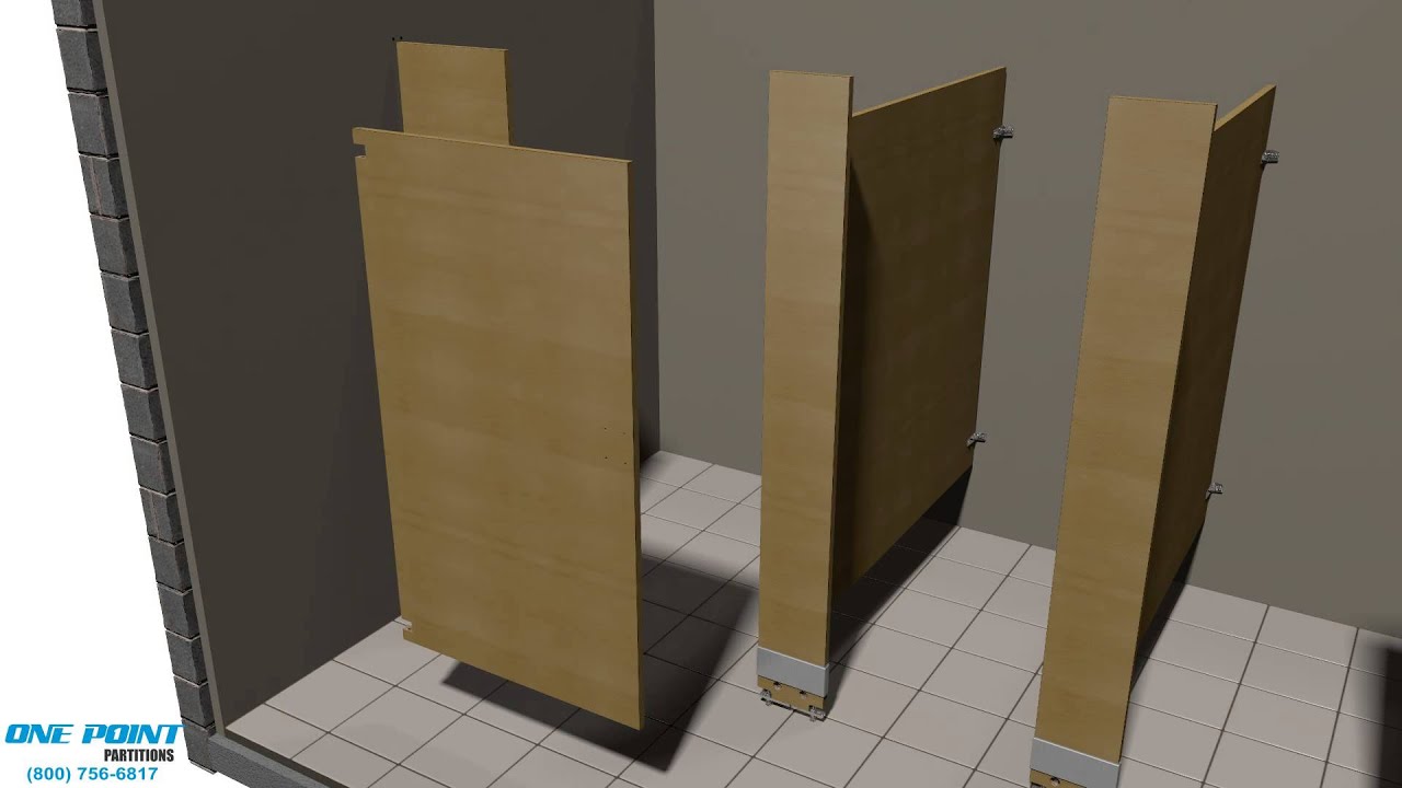 Toilet Partition Installation of Laminate - YouTube
