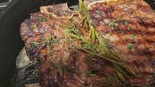 HIGH_HEAT CAST IRON COOKING GRAPE SEED OIL SEARED TBONE GoodKoook 
