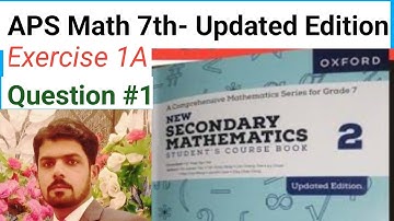 Exercise 1A Question 01 Prt(c,d&e)||APS Math 7th || New Secondary Mathematics Book 2 Updated Edition