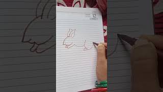 Rabbit 🐇 easy outline drawing #howtodraw #rabbit #shorts #shortsfeed #viral #trending