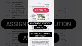 Mscmacs Ignou 3rd sem assignment solution pdf available.