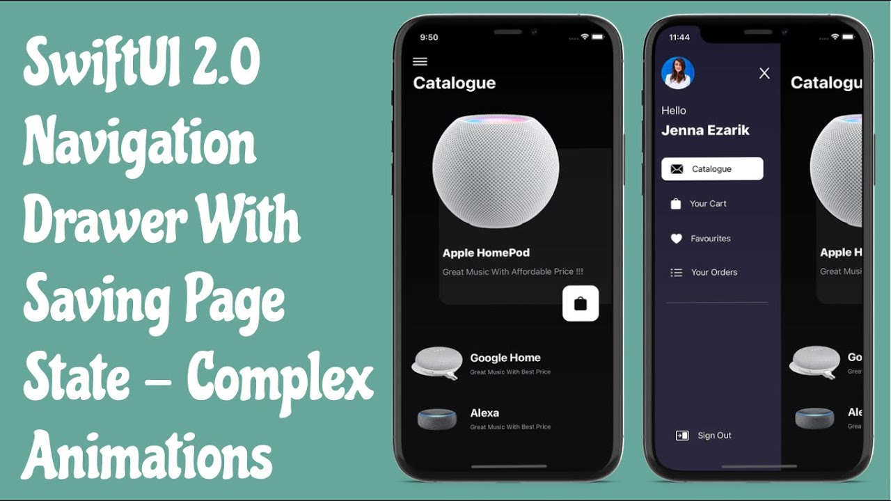 SwiftUI 2.0 Navigation Drawer With Saving Page State - Complex Animations 