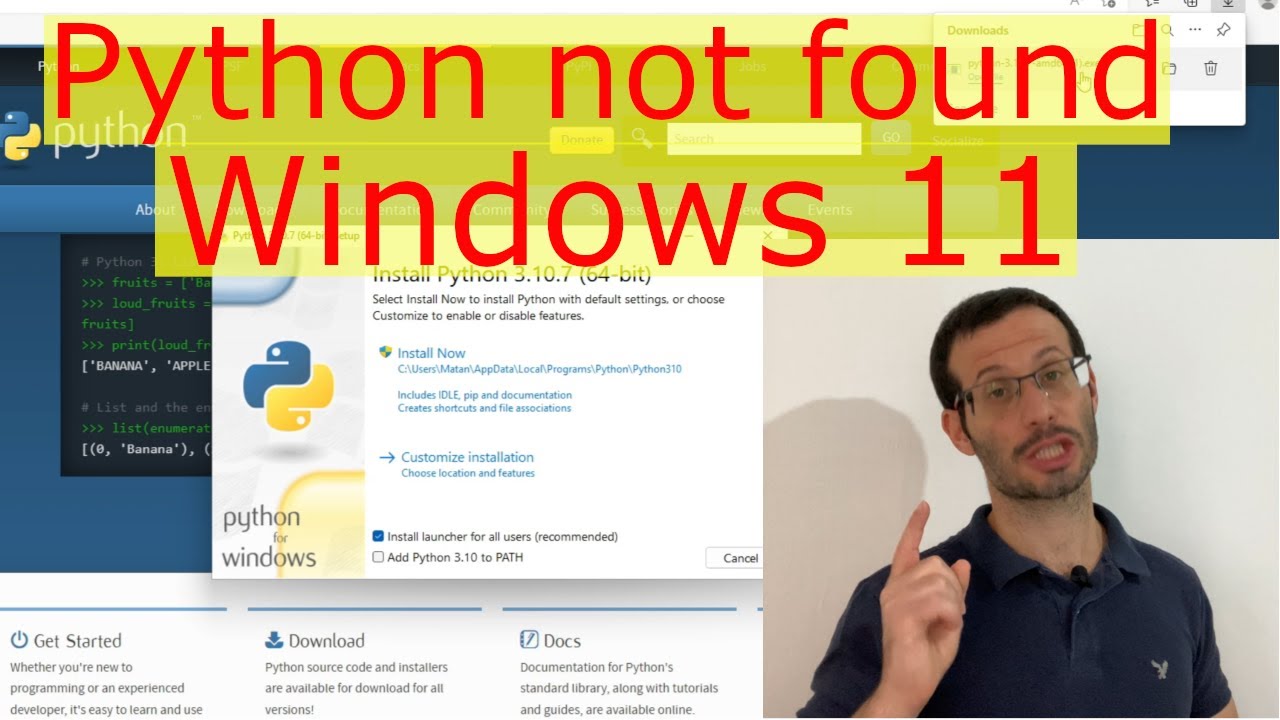 python was not found run without arguments to install from the microsoft store - YouTube Python Was Not Found Run Without Arguments To Install From The Microsoft Store - Youtube