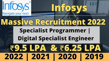 Infosys Recruitment 2022 |Specialist Programmer & Digital Specialist Engineer | ₹9.5 LPA & ₹6.25 LPA