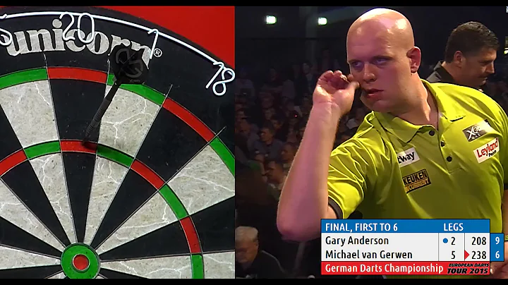 INCREDIBLE DARTS! Michael van Gerwen v Gary Anderson, 2015 German Darts Championship (HD)