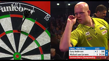 INCREDIBLE DARTS! Michael van Gerwen v Gary Anderson, 2015 German Darts Championship (HD)