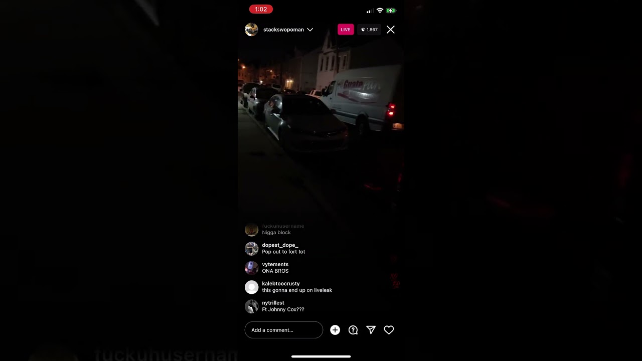 Stackswopo shoots a gun on instagram live!