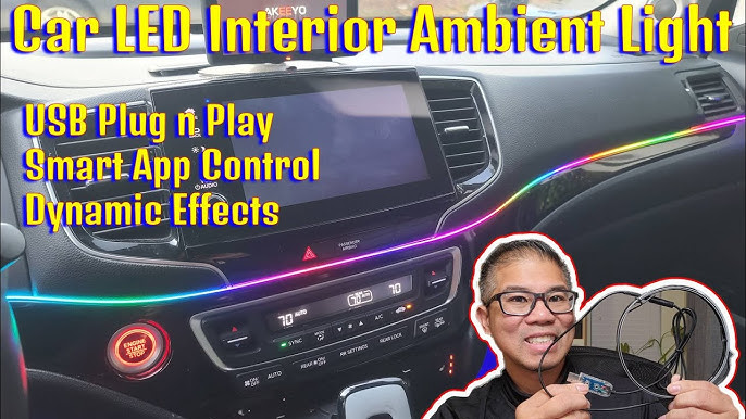 How to install acrylic interior car ambient light with chasing feature 