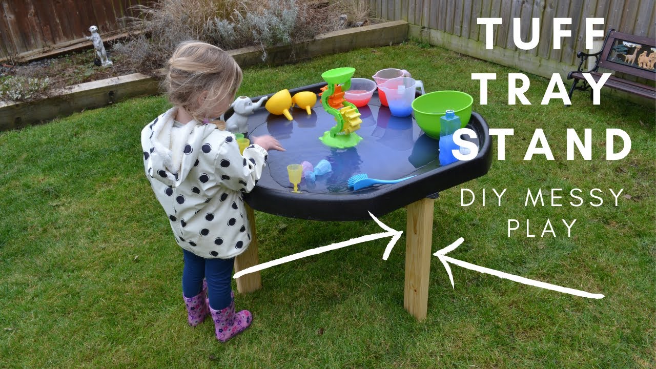 Homemade Tuff Tray Stand for Messy Play 