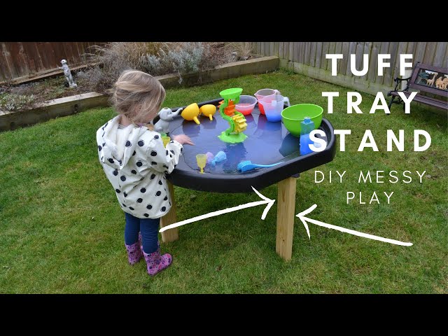 Homemade Tuff Tray Stand for Messy Play 