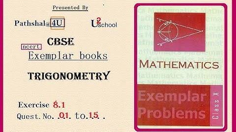 Exemplar class 10 maths | ncert exemplar class 10 maths ex 8.1| Trigonometry Class X | NCERT| CBSE