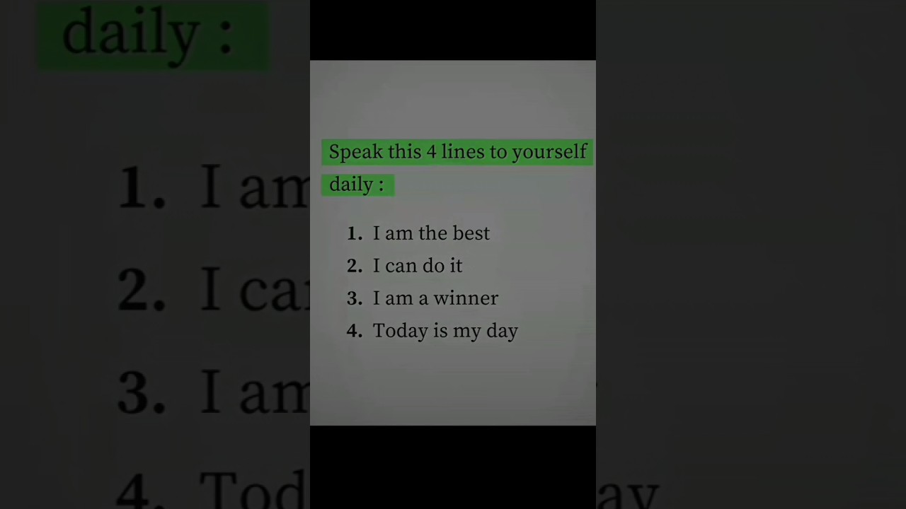 Speak This Lines To Yourself 