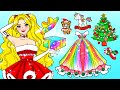 Paper Dolls Dress Up | Let&#39;s Make Christmas Costumes And Decor House For Rapunzel | DIY Barbie Story