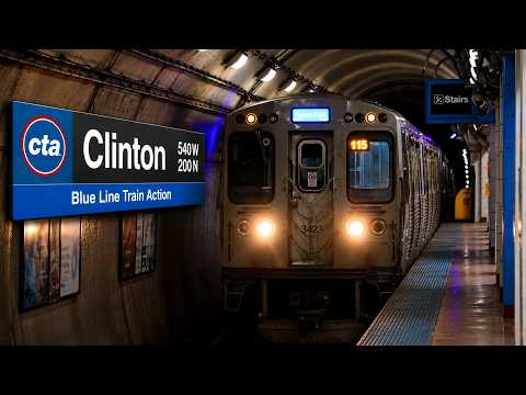 Chicago Transit Authority: Blue Line Train Action @ Clinton Station