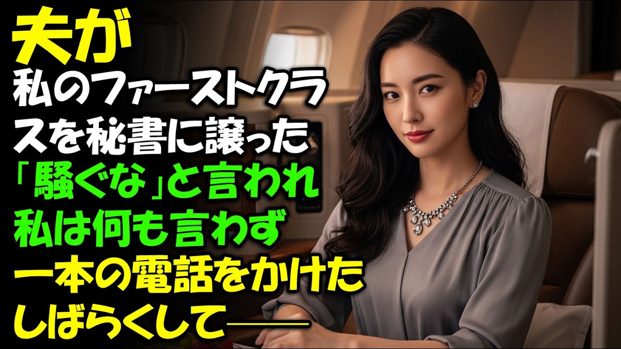 夫が私のファーストクラスの席を秘書に譲り、「大げさにするな」と言った。私は何も言わず静かに一本の電話をかけた——しばらくして、二人は客室乗務員に案内されて席を移ることになった。