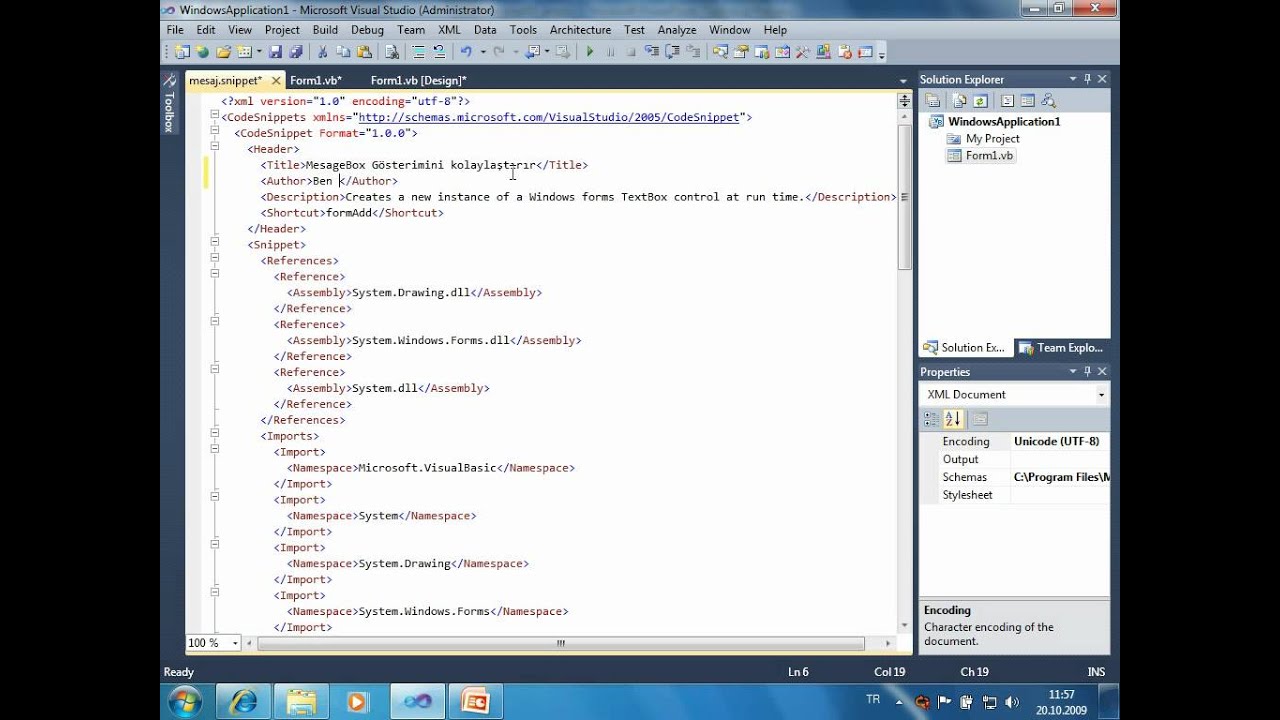 Visual Studio 2010 ve Code Snippet Kullanımı - YouTube