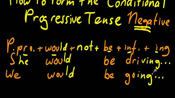 How To Form the negative of the Conditional Progressive, Conditional Continuous Tense
