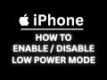 How to Enable or Disable Low Power Mode on an iPhone | Easy iOS Tutorial