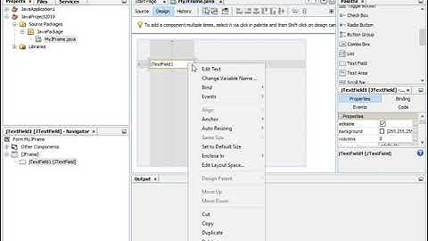 Netbeans 8.2, Creating JFrame Form example with Button, Label and TextField
