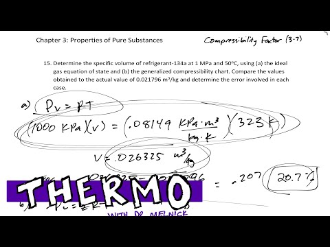 Thermodynamics - 3-7 Ideal Gas Equation with compressibility factor example  1 