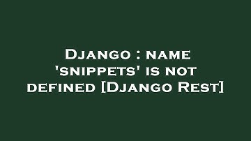 Django : name 