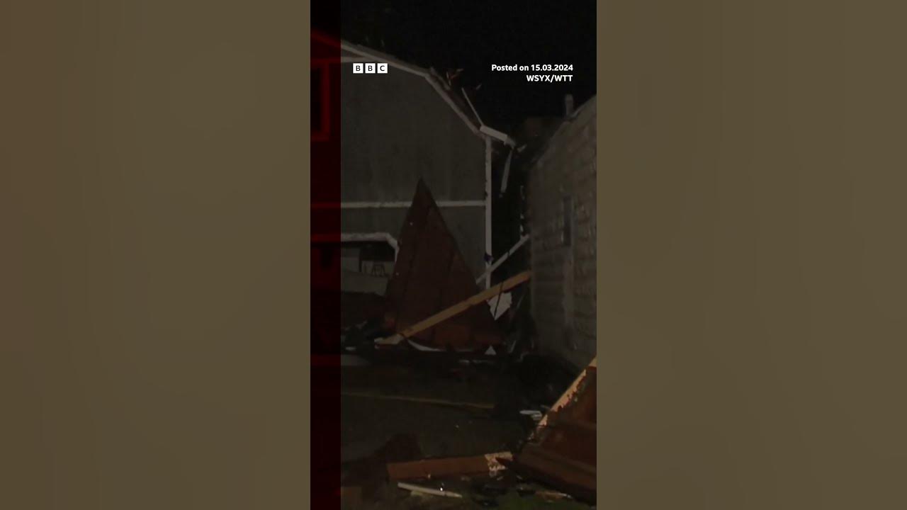 Tornadoes and funnel clouds have hit Ohio, Indiana and Kentucky. #Tornadoes #BBCNews #Shorts