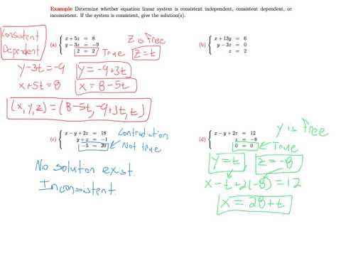 8.1 Classifying a Systems as Consistent or Inconsistent