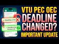VTU PEC/OEC Registration Last Date Update 🚨 VTU PEC/OEC Deadline Changed??