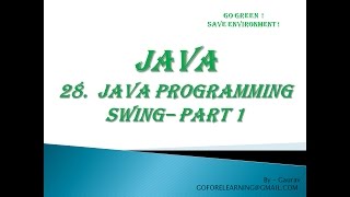 JAVA PROGRAMMING SWING – PART 1