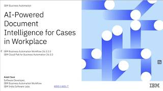 AI power Document Intelligence for Cases in BAW Workplace