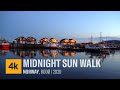 Midnight Sun Walk in Bodø, Norway | 01am - 02 am | Worlds longest sunset