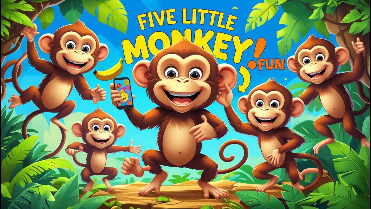 Five Little Monkeys - Funny Monkey Song for Kids | Nursery Rhyme ...