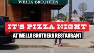 Thin-Crust Pizza at Wells Brothers Restaurant in Racine, Wisconsin