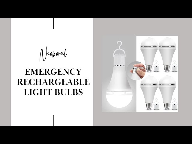 Neporal LITE Emergency Rechargeable Light Bulbs A19, Light Up to 48 hr